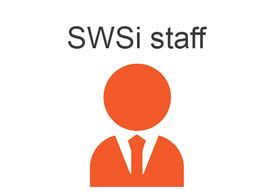 SWSi staff with graphic of person with a tie